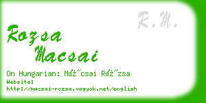 rozsa macsai business card